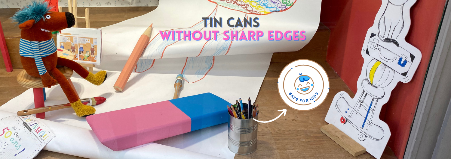 recycled tin cans without shard edge